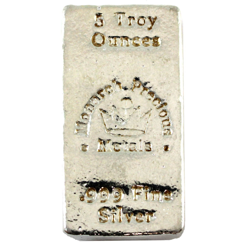 Monarch Hand Poured 5oz .999 Silver Bar (No Tax) Toning/Scratches