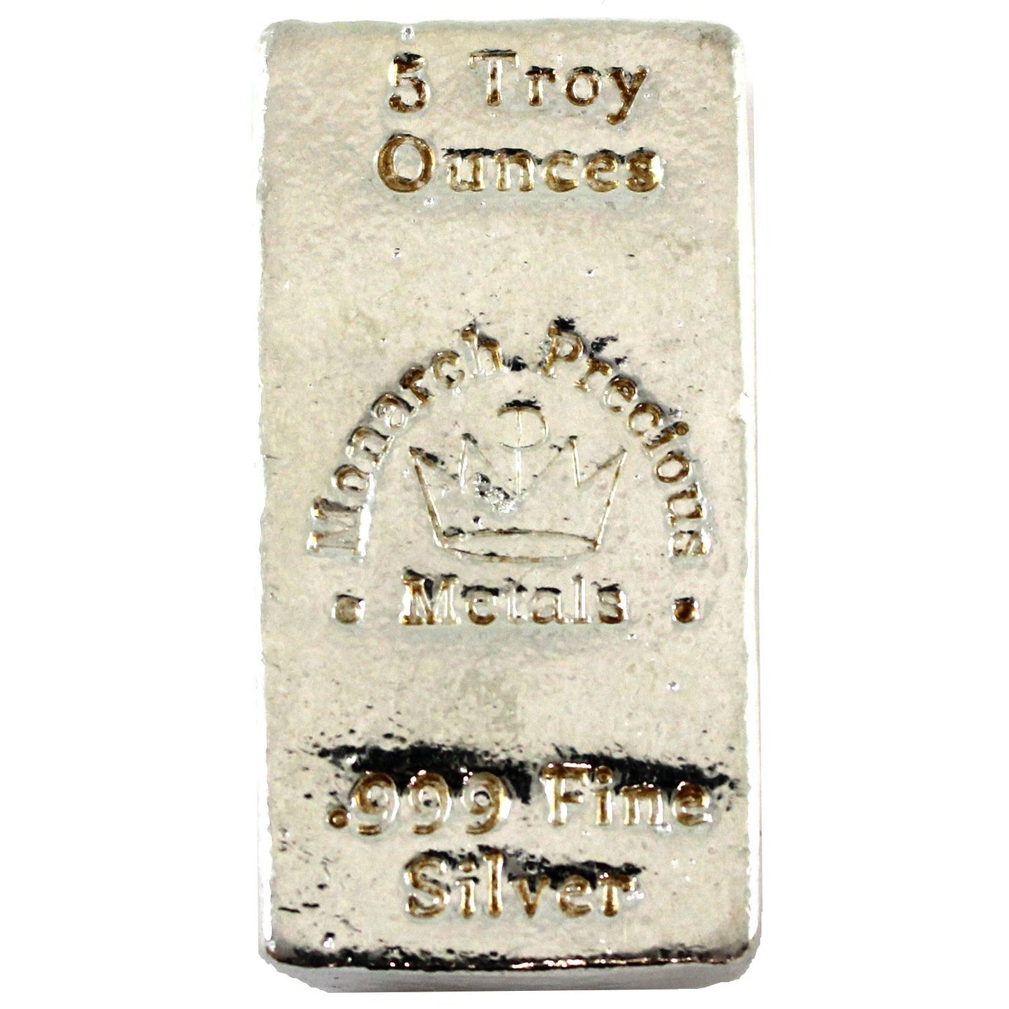 Monarch Hand Poured 5oz .999 Silver Bar (No Tax) Toning/Scratches