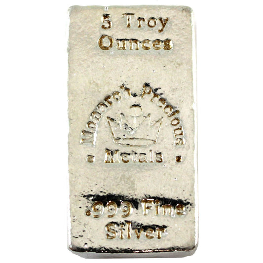 Monarch Hand Poured 5oz .999 Silver Bar (No Tax) Toning/Scratches