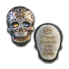 Monarch Day of the Dead 2oz Silver Sugar Skull w Marigold (No Tax) May have Toning