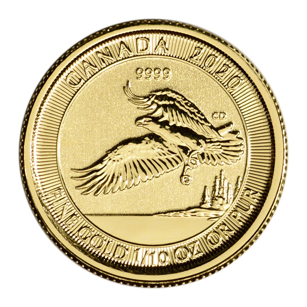 2020 Canada $5 Bald Eagle 1/10oz .9999 Fine Gold (TAX Exempt)