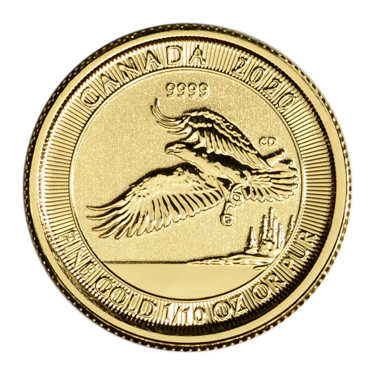 2020 Canada $5 Bald Eagle 1/10oz .9999 Fine Gold (TAX Exempt)