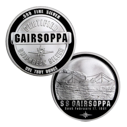 Gairsoppa Shipwreck 1oz .999 Fine Silver Round (No Tax) Flaws