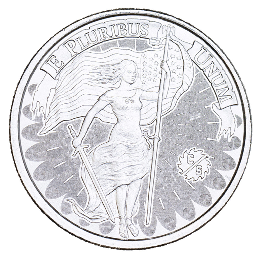 CSM 1oz Unity & Liberty .999 Silver Round (No Tax) May have light toning