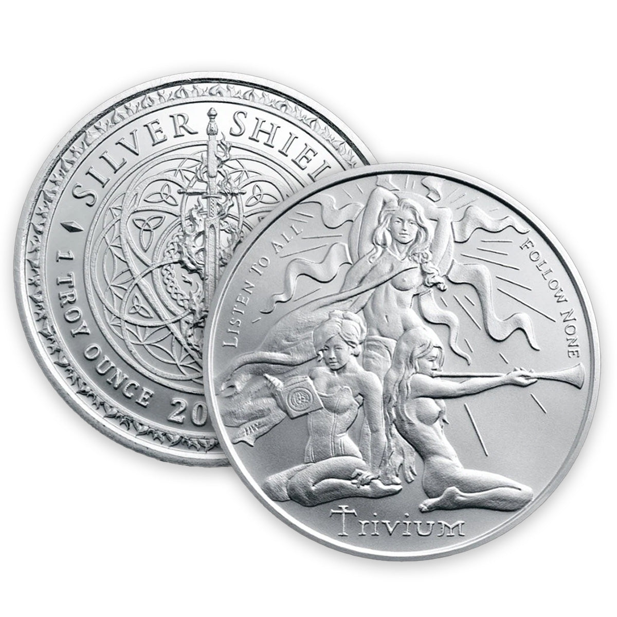 2017 Silver Shield Trivium Girls 1oz Silver Round (No Tax) Light Toning