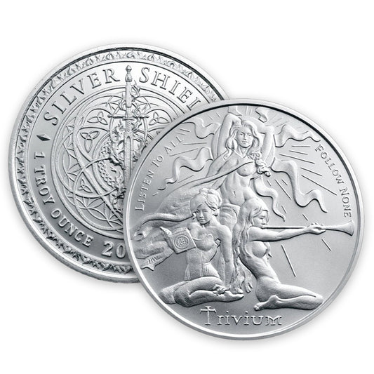 2017 Silver Shield Trivium Girls 1oz Silver Round (No Tax) Light Toning