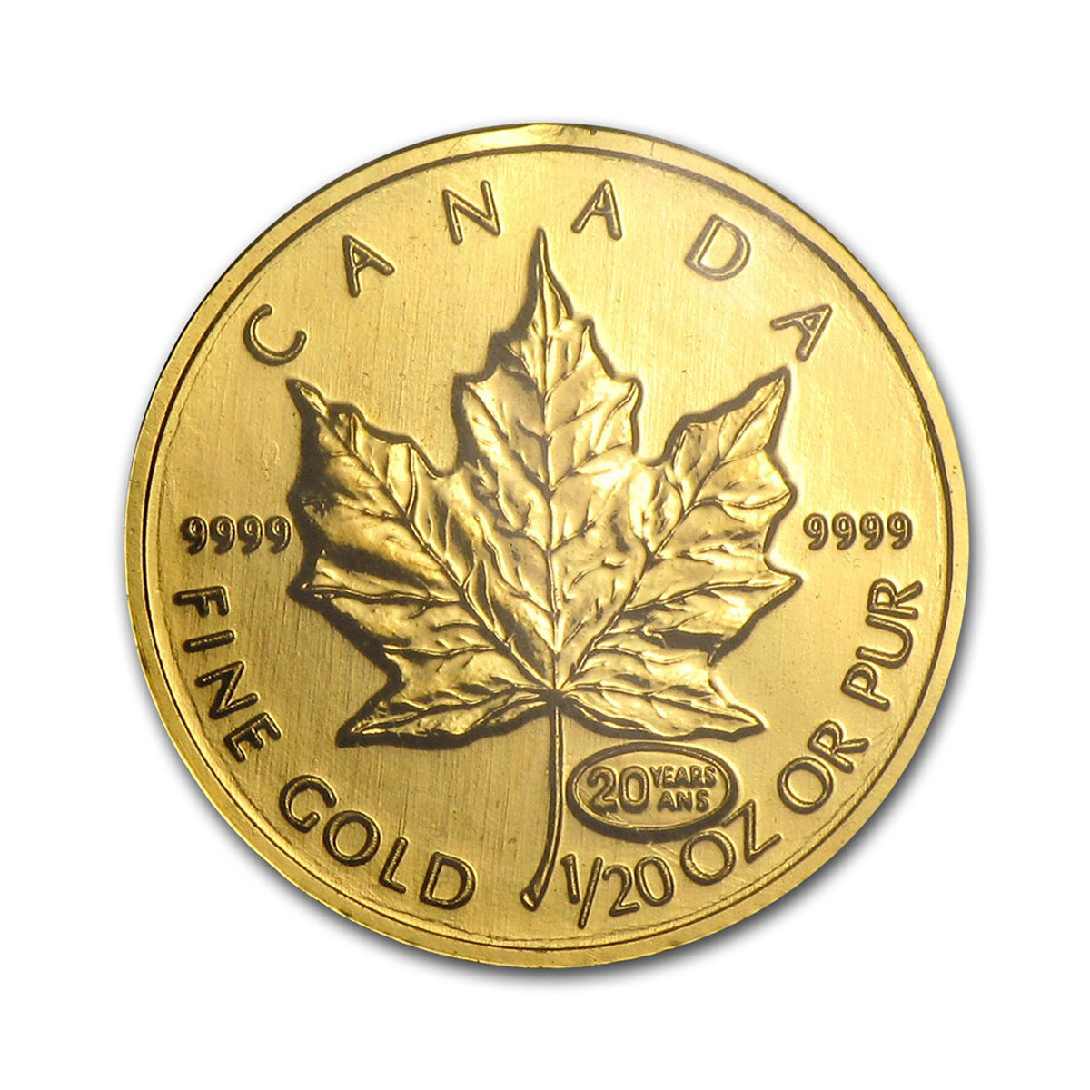 1999 Canada $1 20th Anniversary 1/20oz .9999 Gold Maple Leaf (No Tax)