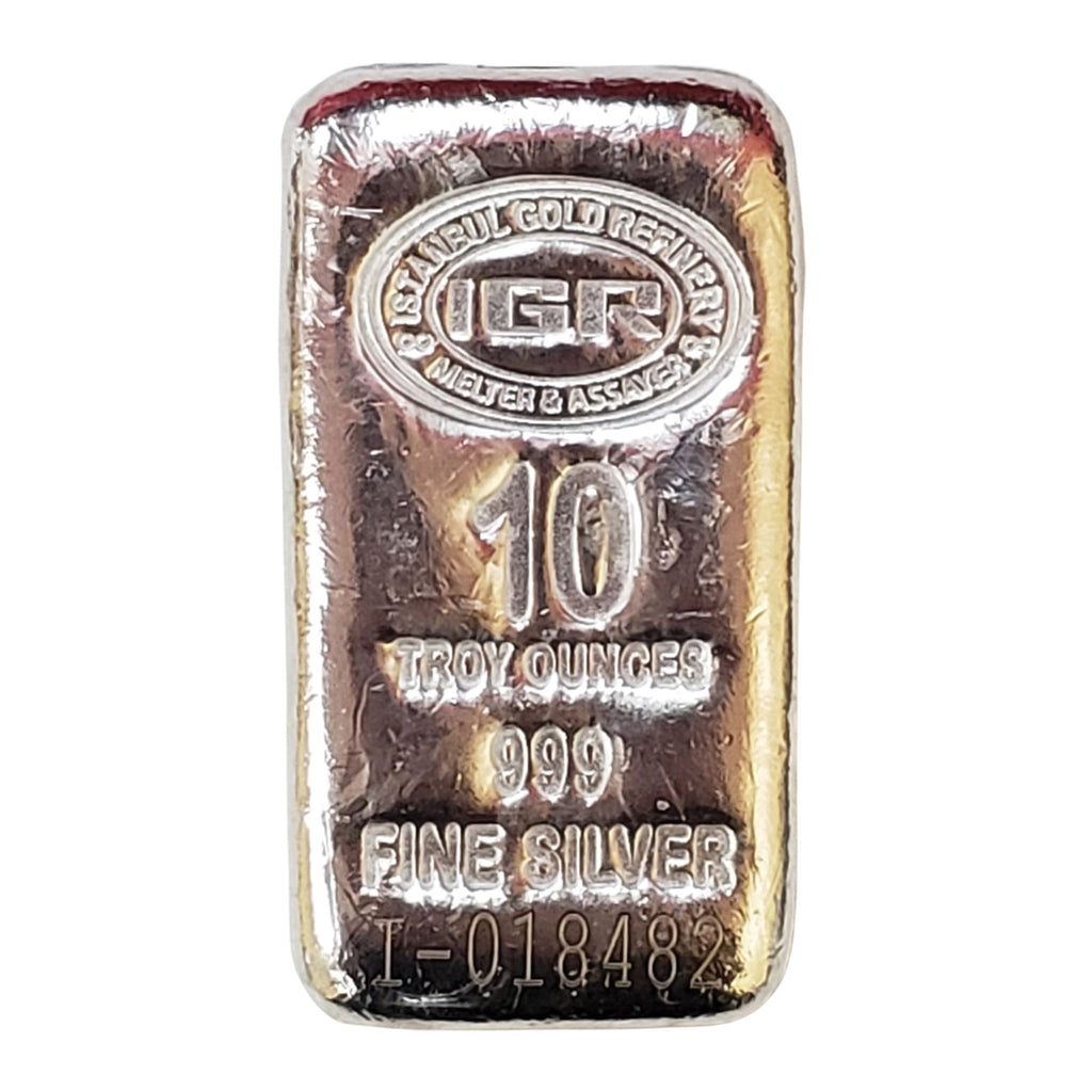 Istanbul Gold Refinery 10oz. Fine Silver Bar (No Tax) Toning/Scr