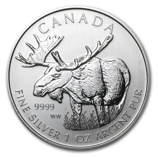 2012 Canada $5 Wildlife Series: Moose 1oz .9999 Silver (No Tax)