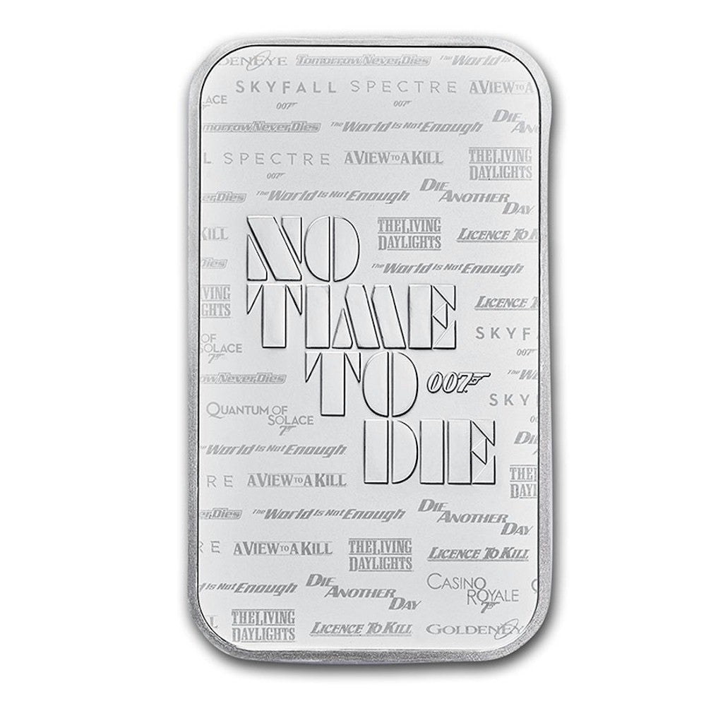 2020 Great Britain James Bond 007 - No Time to Die 1oz. .9999 Silver Bar (No Tax) Impaired