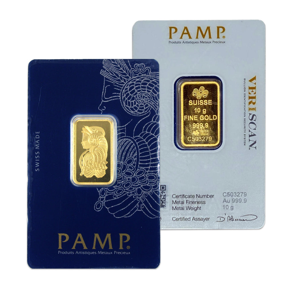 PAMP Suisse 10g .9999 Gold Lady Fortuna Bar (No Tax) Scr/Scuffs on Holder
