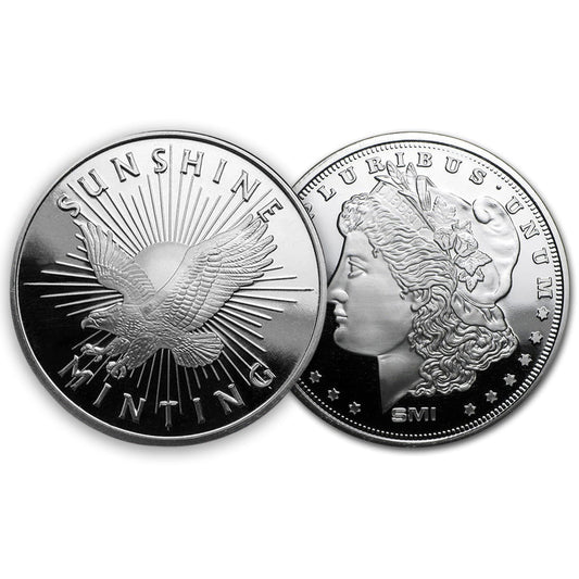 Sunshine or Silvertowne Mint 1oz. .999 Silver Round (TAX Exempt) Various Designs