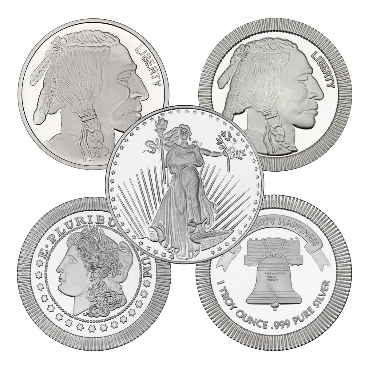 20 x Sunshine or Silvertowne 1oz. .999 Fine Silver Rounds (No Tax) 20pcs