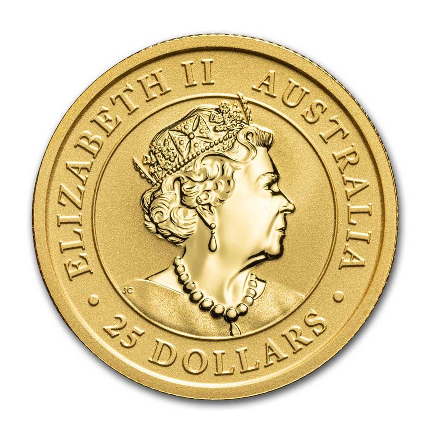 2021 Australia $25 Kangaroo 1/4oz .9999 Gold (No Tax) Scratched Cap.