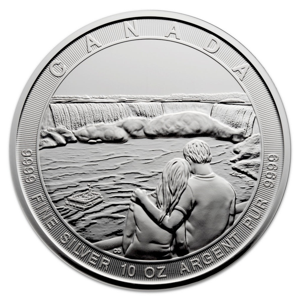 2017 $50 Canada the Great: Niagara Falls 10oz Silver Coin (No Tax) Scuff/Scr. Capsule