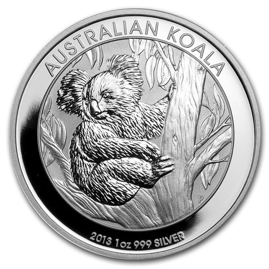 2013 Australia $1 Koala 1oz .999 Fine Silver (No Tax) Lightly Toned