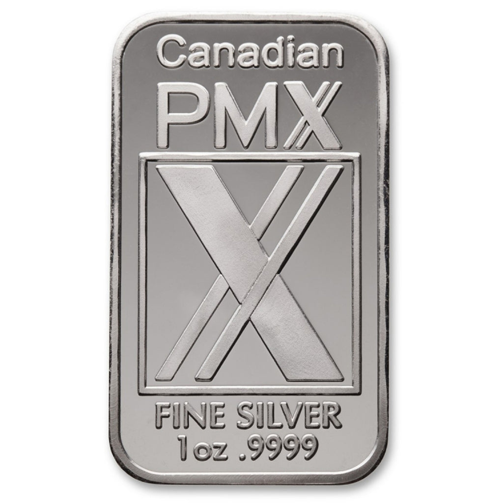 PMX 1oz .9999 Fine Silver Bar (No Tax) - Lightly Toned/Scratched