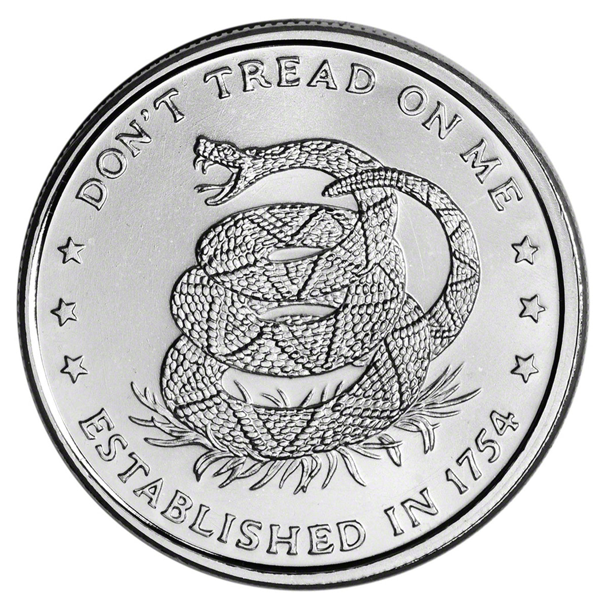 Don't Tread on Me 1754 1oz .999 Silver Coin (No Tax) Hairline Scratch