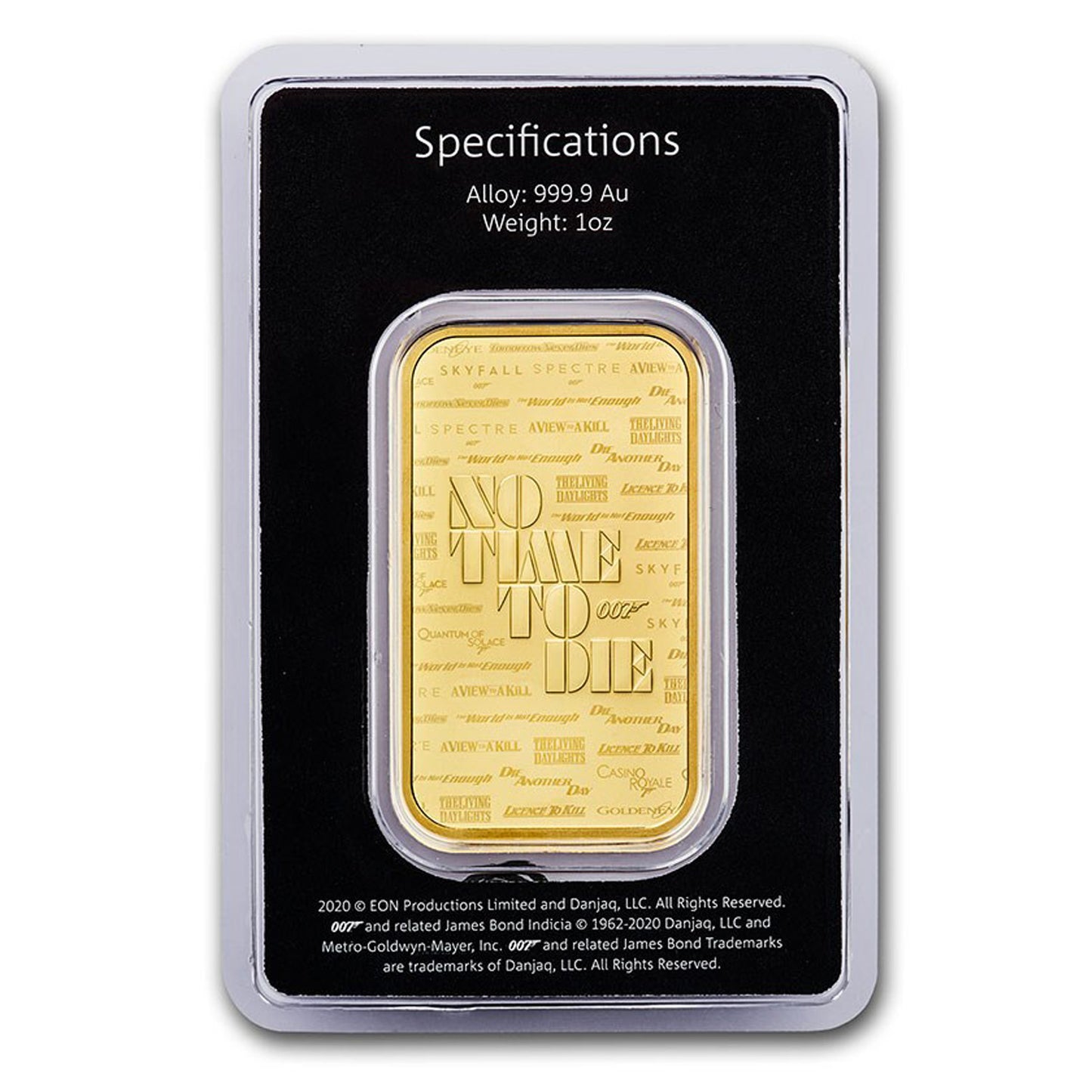 2020 GB James Bond 007 1oz Gold Bar (No Tax) Scr on Card - NO CREDIT CARDS or PAYPAL