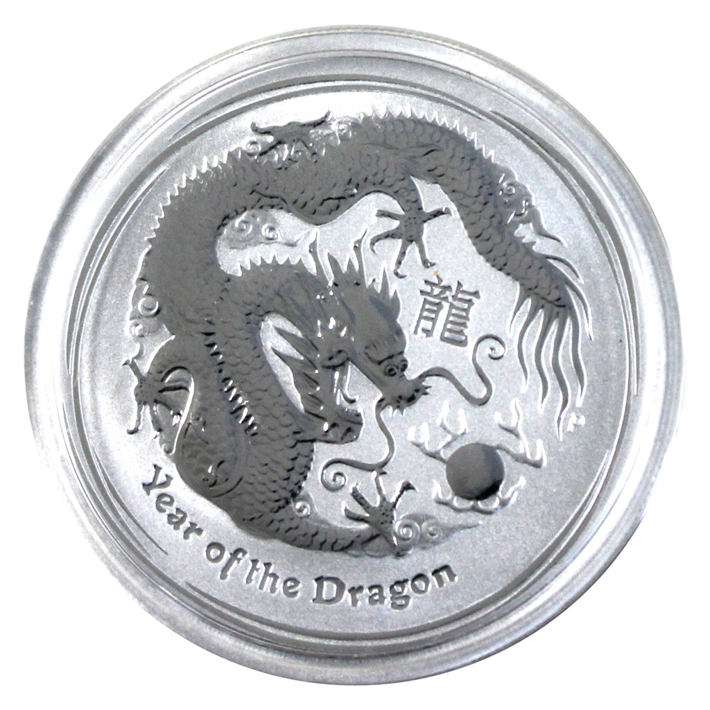 2012 Australia 50-Cents Year of the Dragon 1/2oz .999 Silver (No Tax) Scratches on Capsule