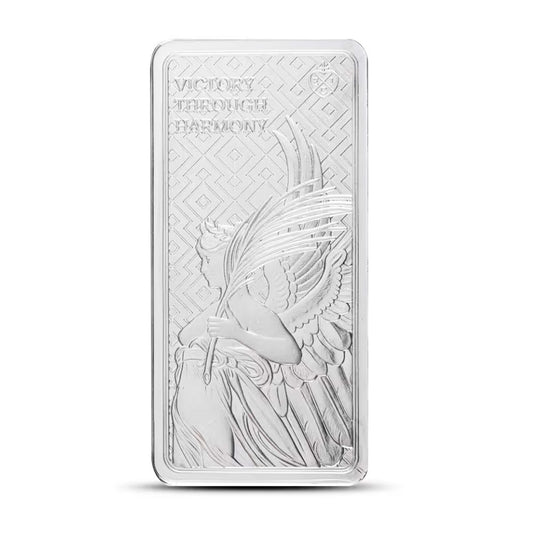 2023 St. Helena £10 Queen's Virtues: Victory 10oz. Silver Bar (No Tax) Light Toning