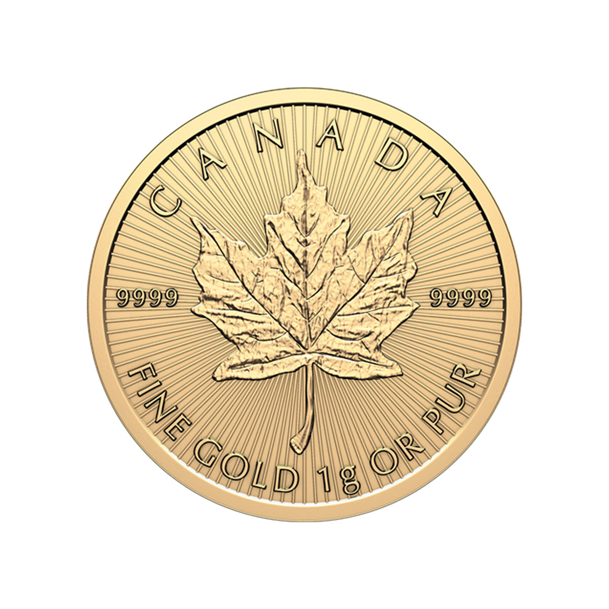 2026 Canada 25 x 1g Gold Maple Leaf Maplegram Sheet (25g) - No Credit Cards or PayPal (No Tax)