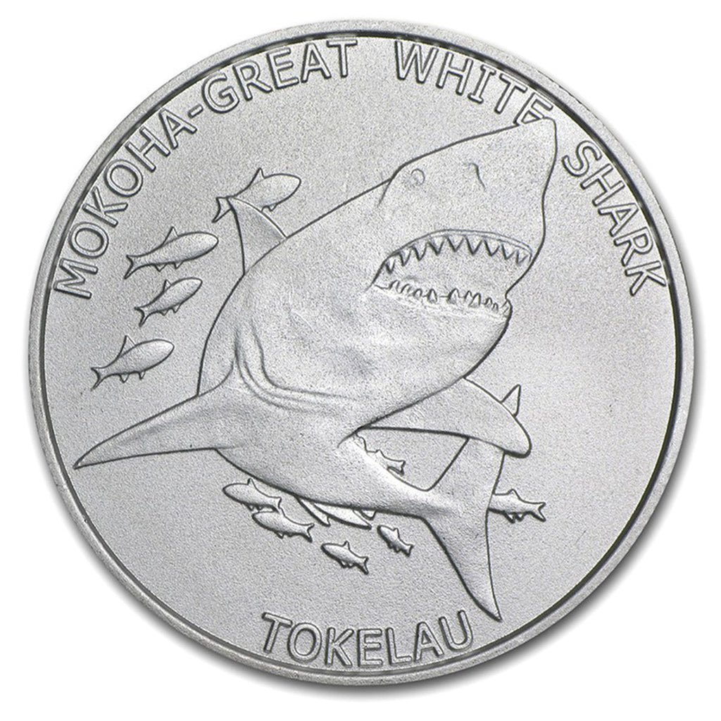 2015 Tokelau $5 Great White Shark 1oz Silver (No Tax) May have tone spot