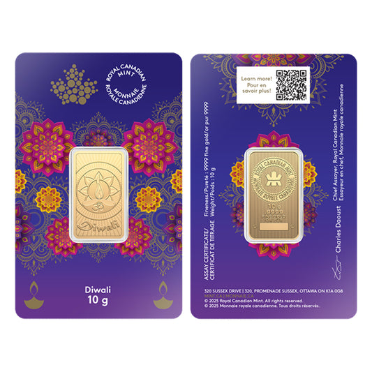 2025 RCM Diwali 10g .9999 Gold Bar in Original Package (No Tax)