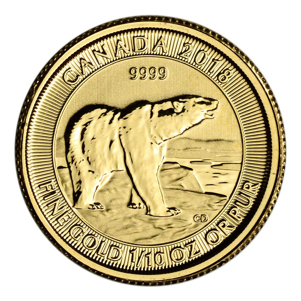 2018 Canada $5 Polar Bear 1/10oz .9999 Gold (No Tax) - Sealed