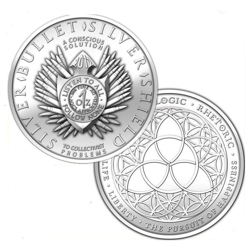 Silver Shield Trivium 1oz. .999 Silver Round (No Tax) Minor Tone Spot