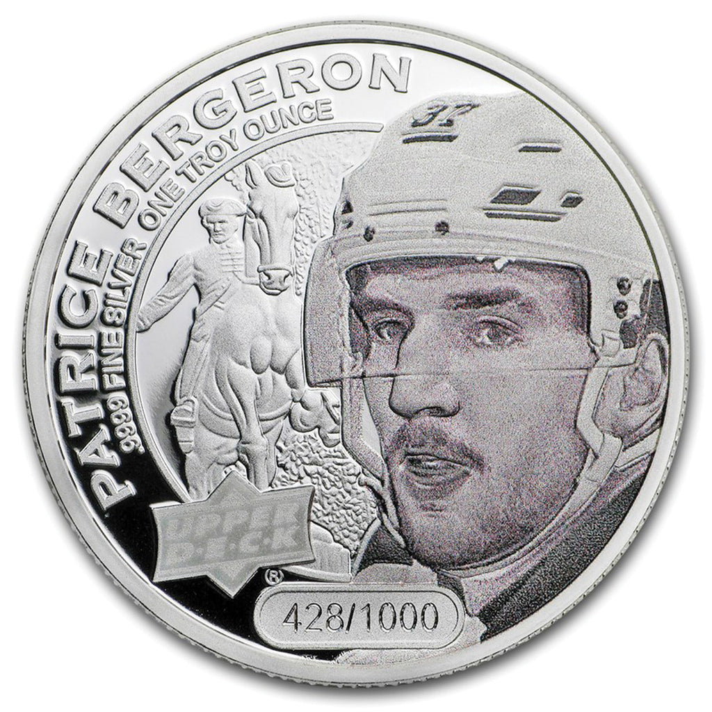 2017 $5 High Relief Patrice Bergeron 1oz. Silver - Mintage of 1000 (No Tax) Flaws