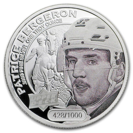 2017 $5 High Relief Patrice Bergeron 1oz. Silver - Mintage of 1000 (No Tax) Flaws