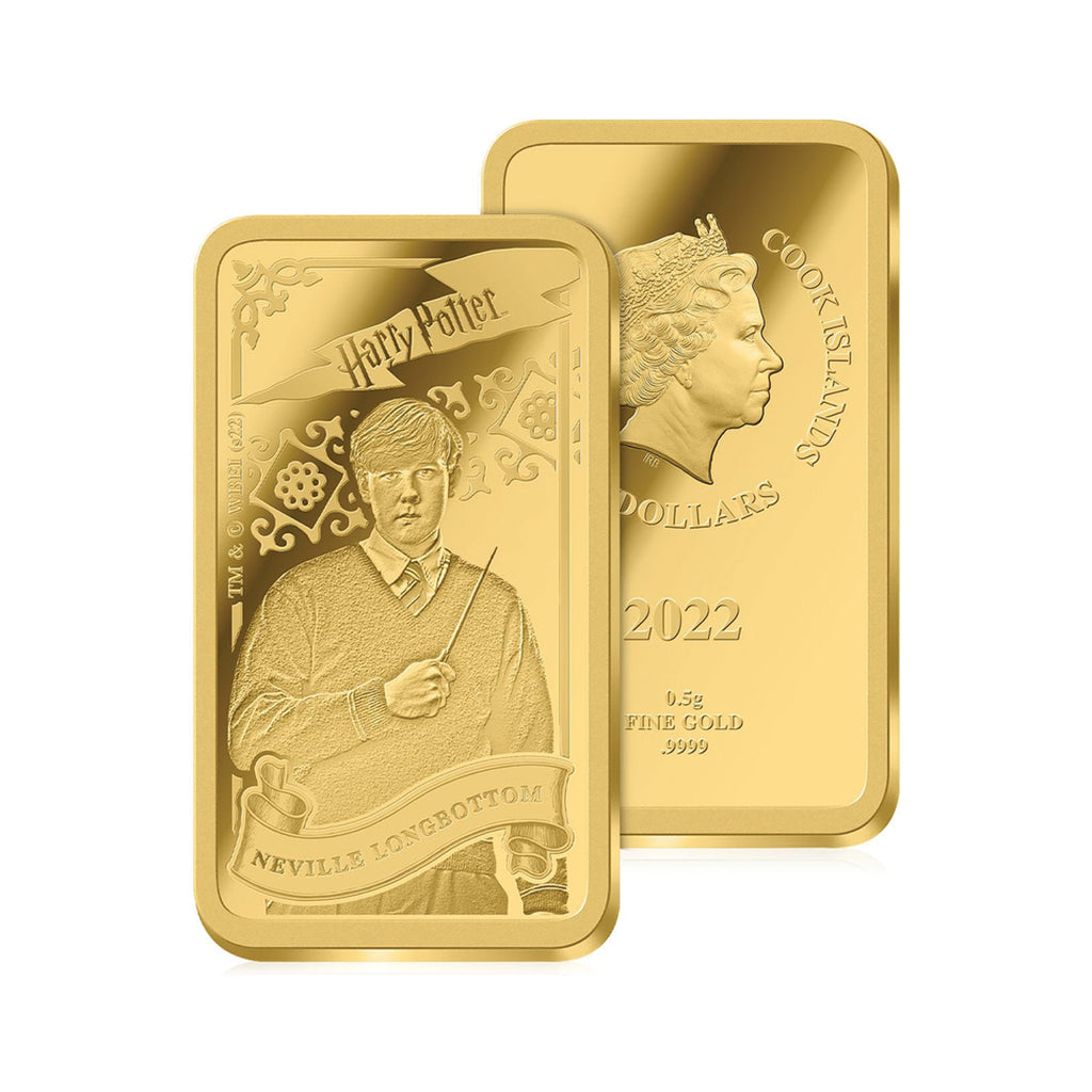 2022 Cook Island $5 Neville Longbottom 0.5g .999 Gold Bar (No Tax) Scr Capsule