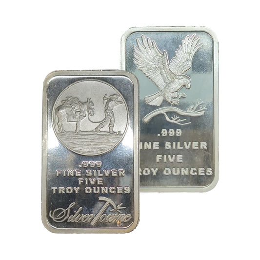 5oz SilverTowne Mint (Various Designs) .999 Silver Bar (No Tax) UNSEALED/Flaws