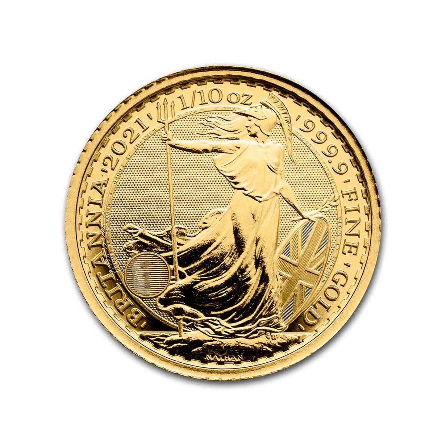 2021 Great Britain £10 Britannia 1/10oz .9999 Fine Gold (No Tax)
