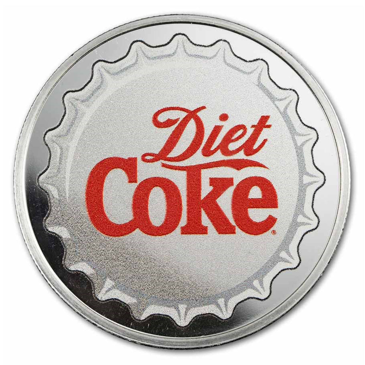 Coca-Cola® Colourized Diet Coke 1oz Silver Round in Card (No Tax) Minor Spots