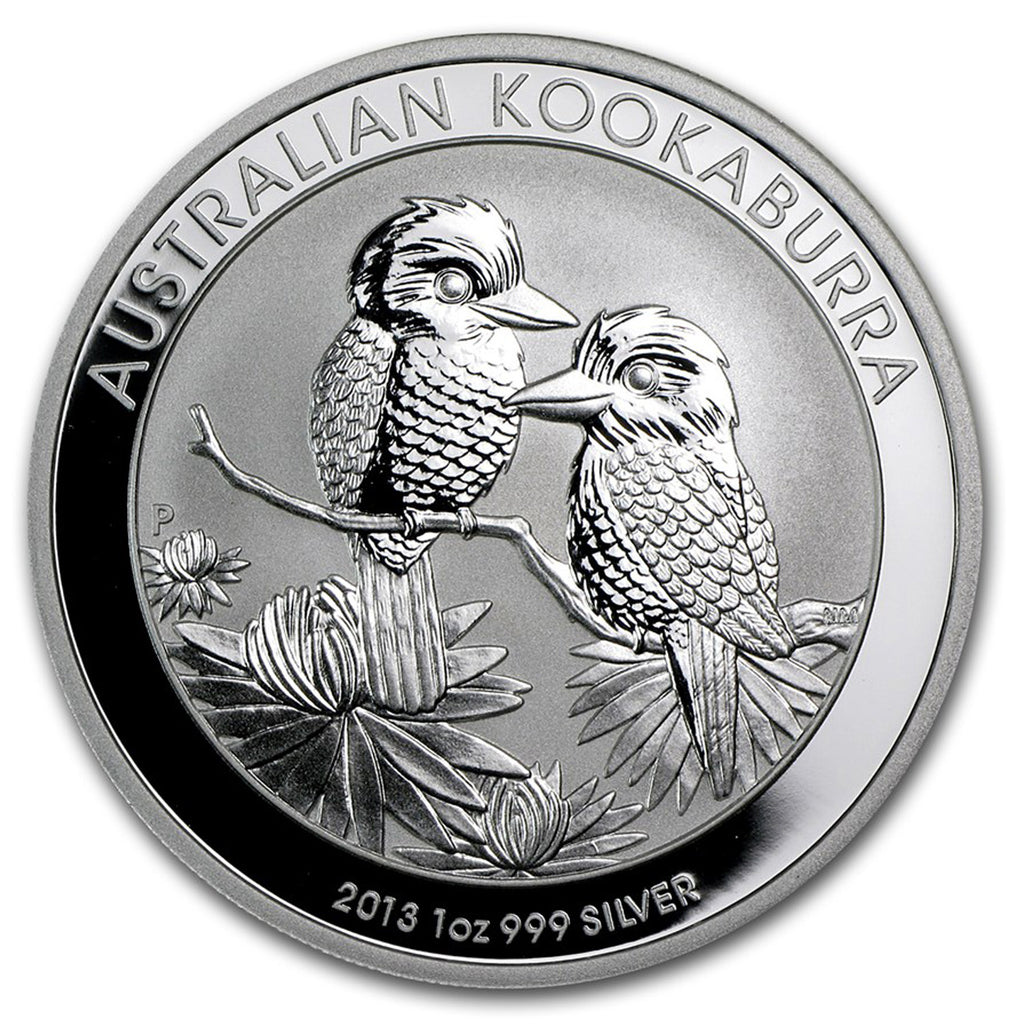 2013 Australia $1 Kookaburra 1oz .999 Silver (No Tax) Light Toning/Scr Capsule