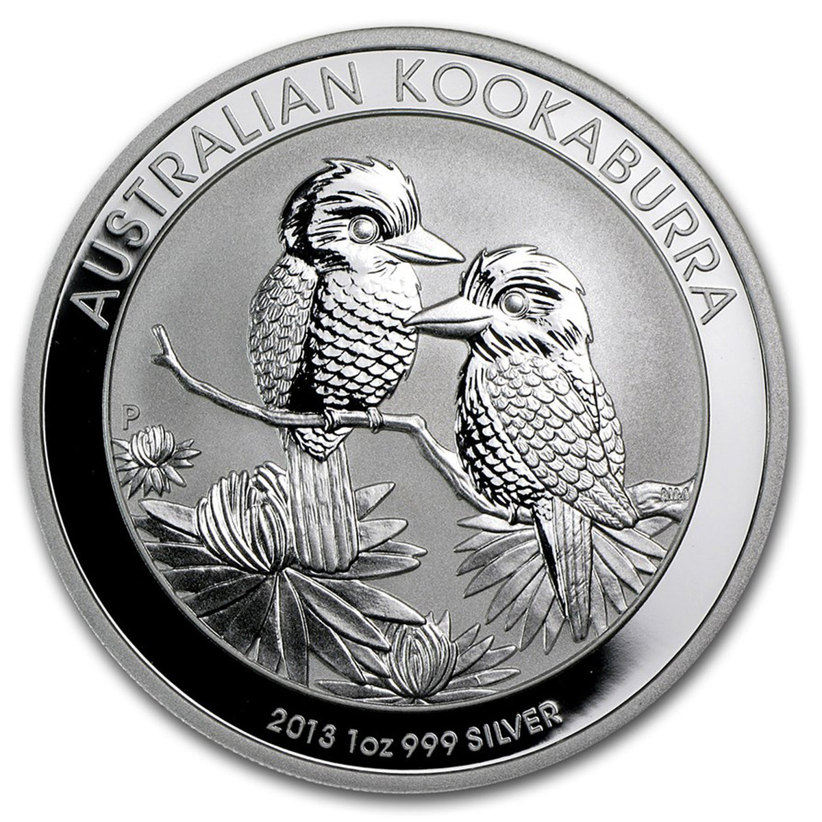 2013 Australia $1 Kookaburra 1oz .999 Silver (No Tax) Light Toning/Scr Capsule