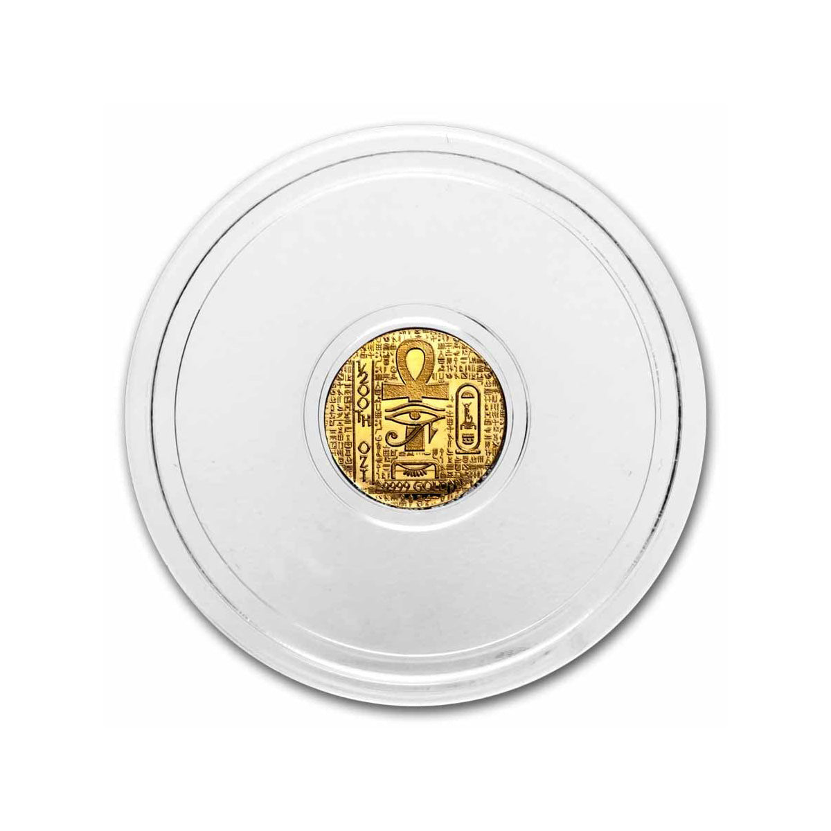 Monarch Egyptian Scarab 1/200oz .999 Fine Gold Round (No Tax) Capsule Scuffed