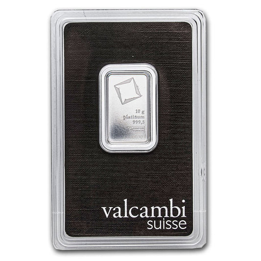 Valcambi Suisse 10g .9999 Platinum Bar in Original Package (No Tax)