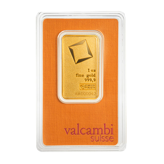 Valcambi Suisse 1oz Matte Finish .999 Gold Bar (No Tax) Package Scr - NO Credit Card/Paypal