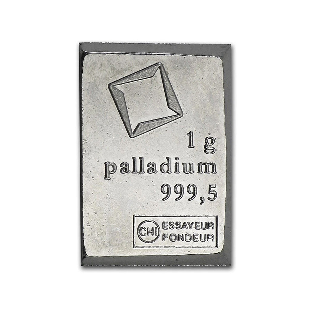 PALLADIUM 1 Gram Valcambi Suisse 999.5 Fine Bar (No Tax)