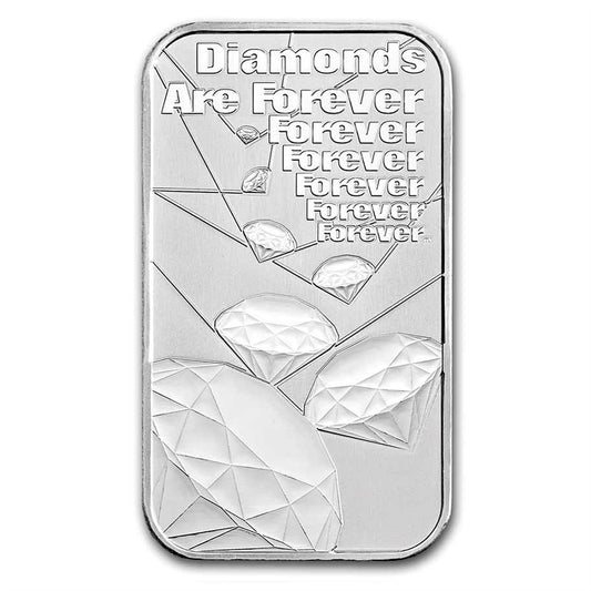 (2022) James Bond: Diamonds Are Forever (007) 1oz Silver Bar (No Tax) Light Toning