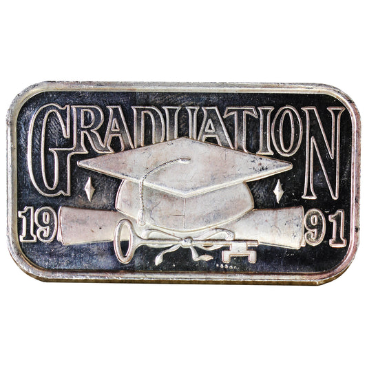 1991 1oz 'Graduation' Silver Art Bar (No Tax) Issues