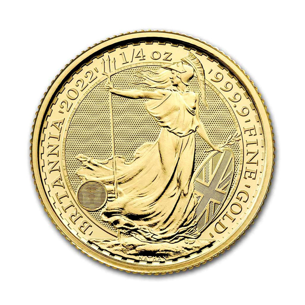 2022 Great Britain £25 Britannia 1/4oz .9999 Fine Gold (No Tax)