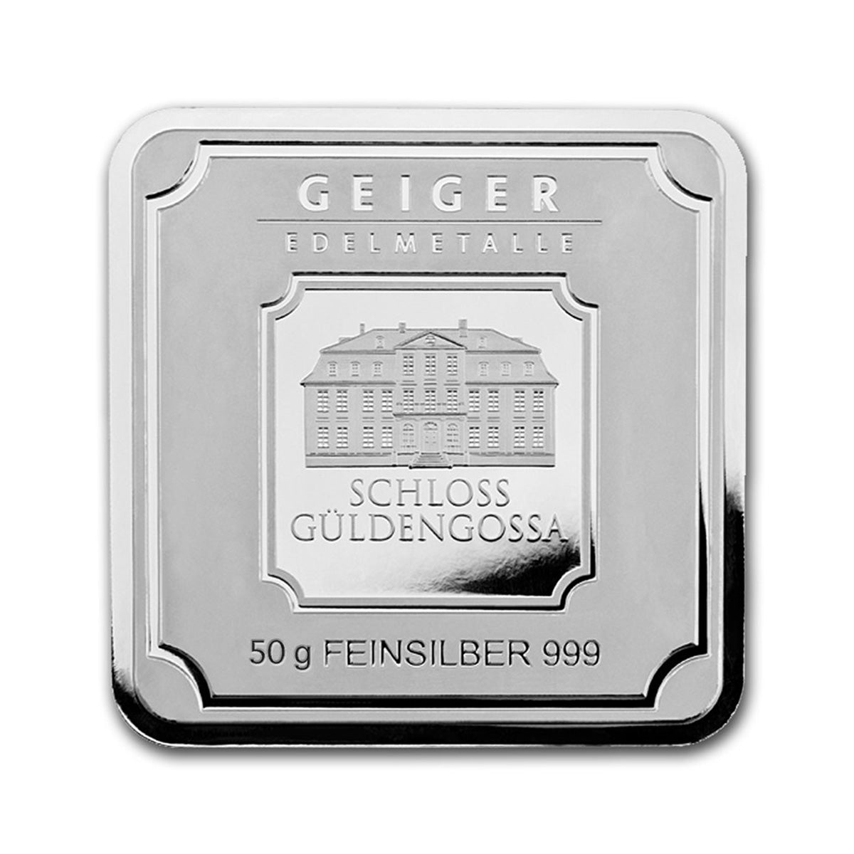 Geiger Edelmetalle 50g Silver Bar in Capsule (No Tax) Capsule Scuffed/Edge Toning