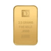 TD Bank 2.5g 9999 Fine Gold Bar (No Tax) Marks on Packaging