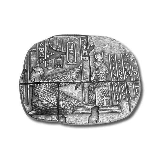 Monarch Egyptian Relic Goddess Bar 2oz. Fine Silver (No Tax) May have toning