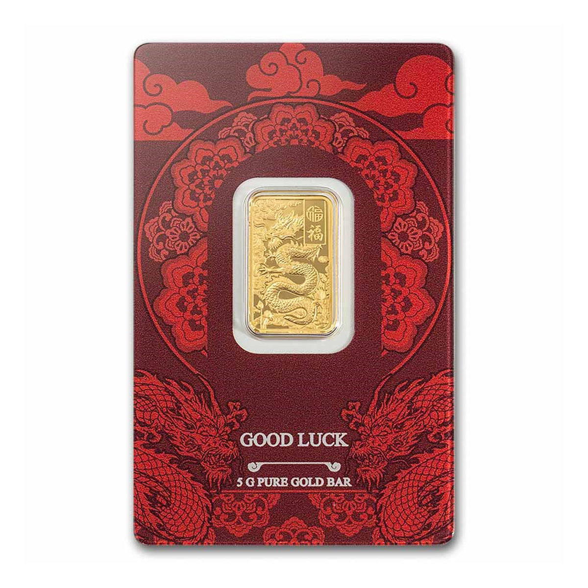 PAMP (2025) Good Luck Yellow Dragon 5g .9999 Gold Bar in Card (No Tax)