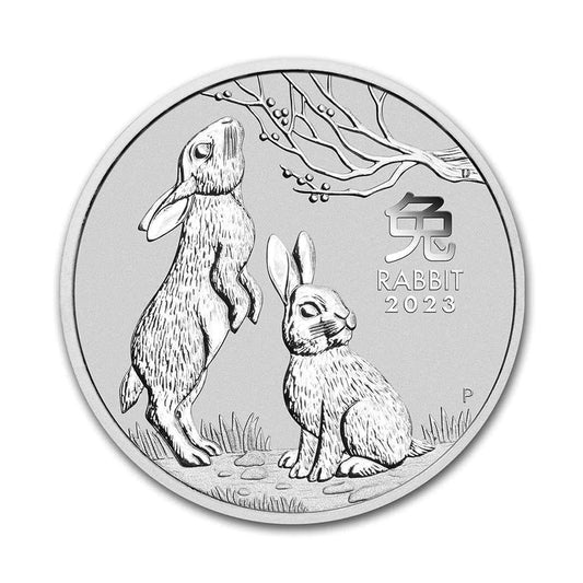 2023 Australia 50-Cents Year of the Rabbit 1/2oz Silver (No Tax) Light Rim Toning